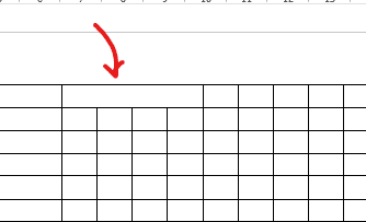 merged cells in table

